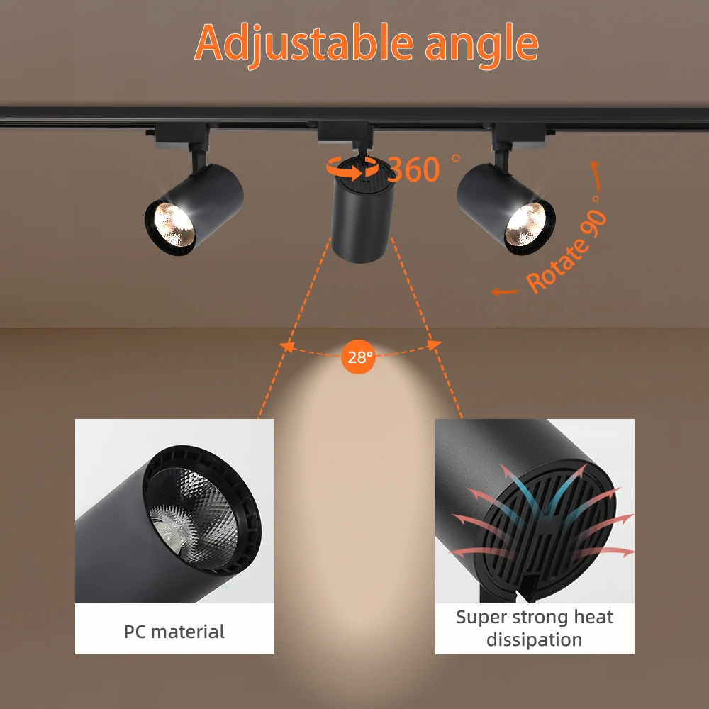 LED éclairage sur Rail 220V plafond Spot Led 12/20/30/40W plafonnier – Image 3
