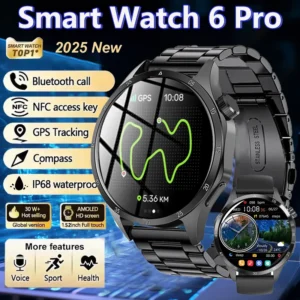 Montre intelligente AMOLED écran Bluetooth appel NFC