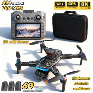 Drone A14 Pro Max GPS sans brosse 8K trois caméras
