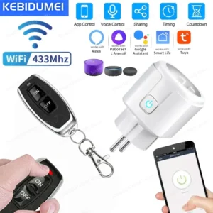 220V 16A WiFi prise intelligente Télécommande sans fil avec surveillance de l'alimentation commande vocale application Smart Life