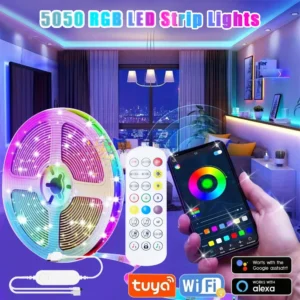 Bande lumineuse LED RGB intelligente, USB 5050, Tuya, WIFI, contrôle par APP