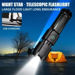 Torche de Camping LED lampe de poche haute puissance Rechargeable USB