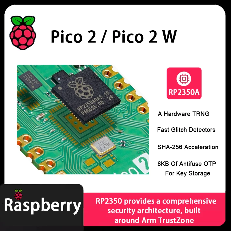 Raspberry Pi Pico 2 Pico 2 W Pico 2 soudure Pico 2 W-broche de soudure kit de base en-tête RP2350A sans fil LAN Bluetooth 5.2 – Image 5