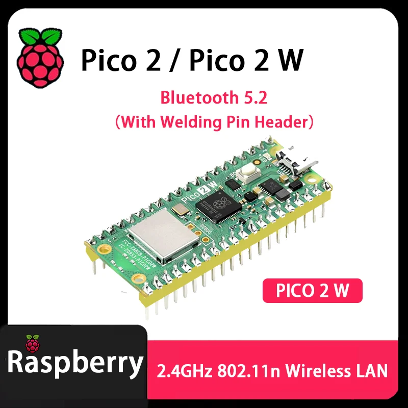 Raspberry Pi Pico 2 Pico 2 W Pico 2 soudure Pico 2 W-broche de soudure kit de base en-tête RP2350A sans fil LAN Bluetooth 5.2 – Image 2