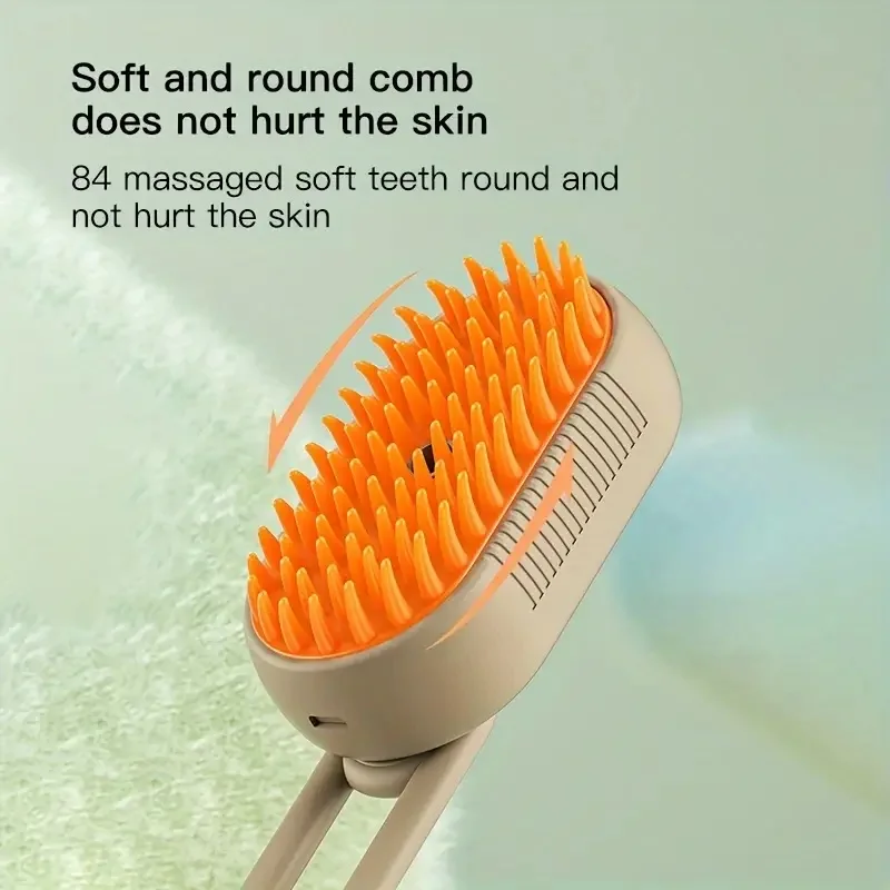 Brosse de Massage en Spray pour animaux de compagnie, chat, chien, Spray à vapeur à un bouton, pliable, rotatif, flottant, bain, épilation, peigne - Image 3